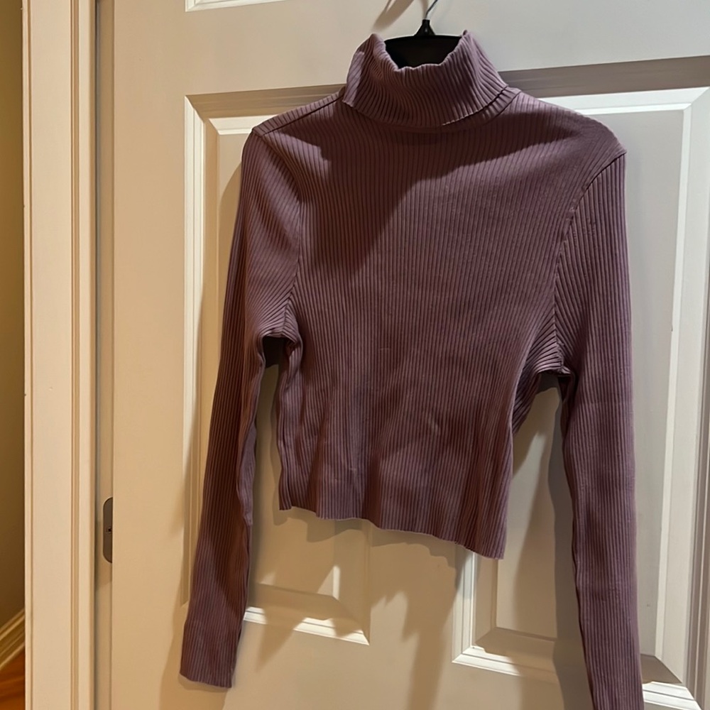 ASOS tag on ribbed turtleneck